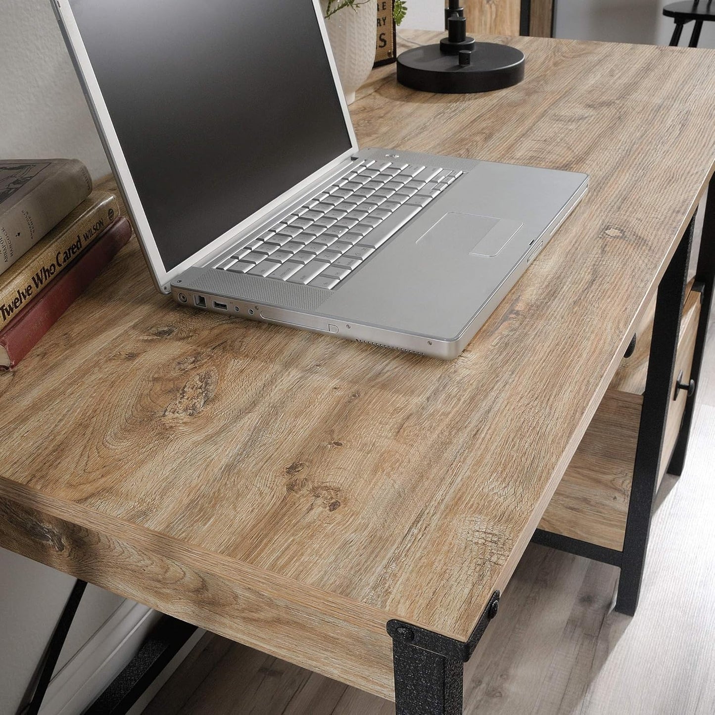 Office Desk Storage Drawers & Open Shelf Study Pedestal Desk