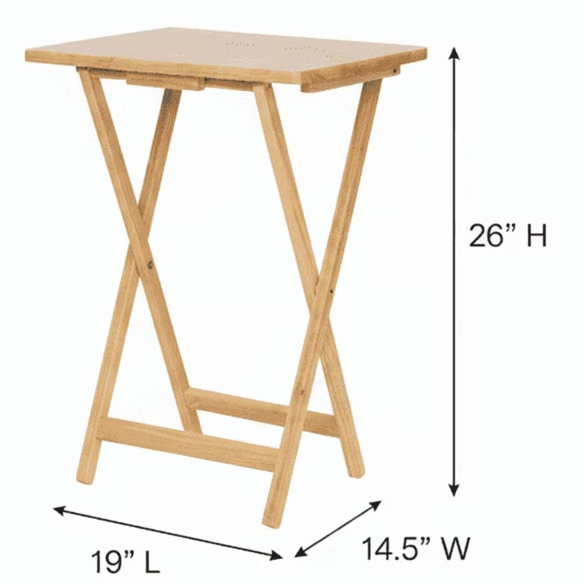 Folding Trays W/Storage Rack 2 Tray Table 3-Piece Set, Natural