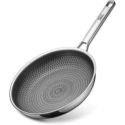 Hybrid Skillet Ceramic Nonstick Tri-Ply Stainless Steel Pan, 12"