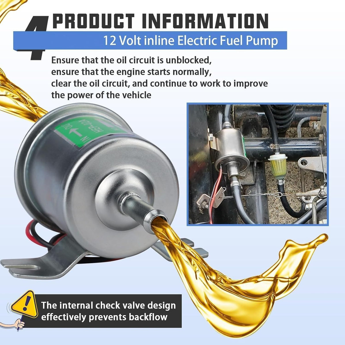 Electric Fuel Pump 3-6Psi Oil Gas Diesel 12V Low Pressure Pump