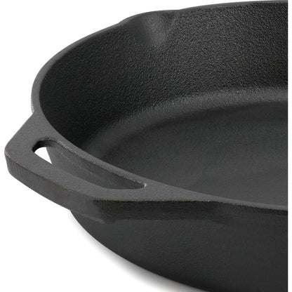 Cast Iron Skillet W/Lid Holder & Scrapers Pre-Seasoned 12" Pan
