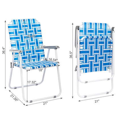 Folding Web Lawn Chair Portable Outdoor Beach Camping Chair-2 Pk