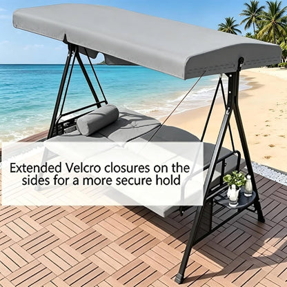 Swing Canopy Replacement 3 Seater Top Canopy 75"x47" Cover, Gray