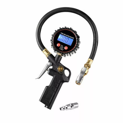 Digital Tire Inflator w/Pressure Gauge Rubber Hose Tire Gauge