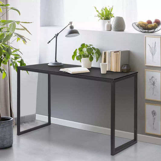 Modern Desk 47"W Home Office Workstation PC Study Table , Black