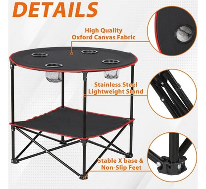 Foldable Camping Table Portable Outdoor Picnic Table W/Carry Bag