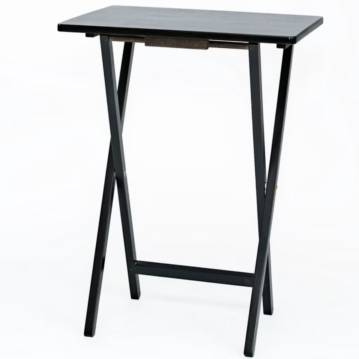 Folding Trays Storage Rack & 2 Tray Table 3-Piece Set, Black