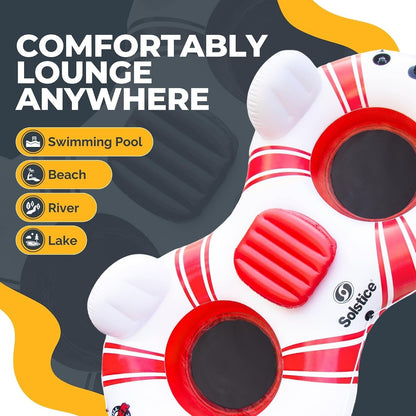 Duo Inflatable Tube Cupholders & Cooler River floating Raft