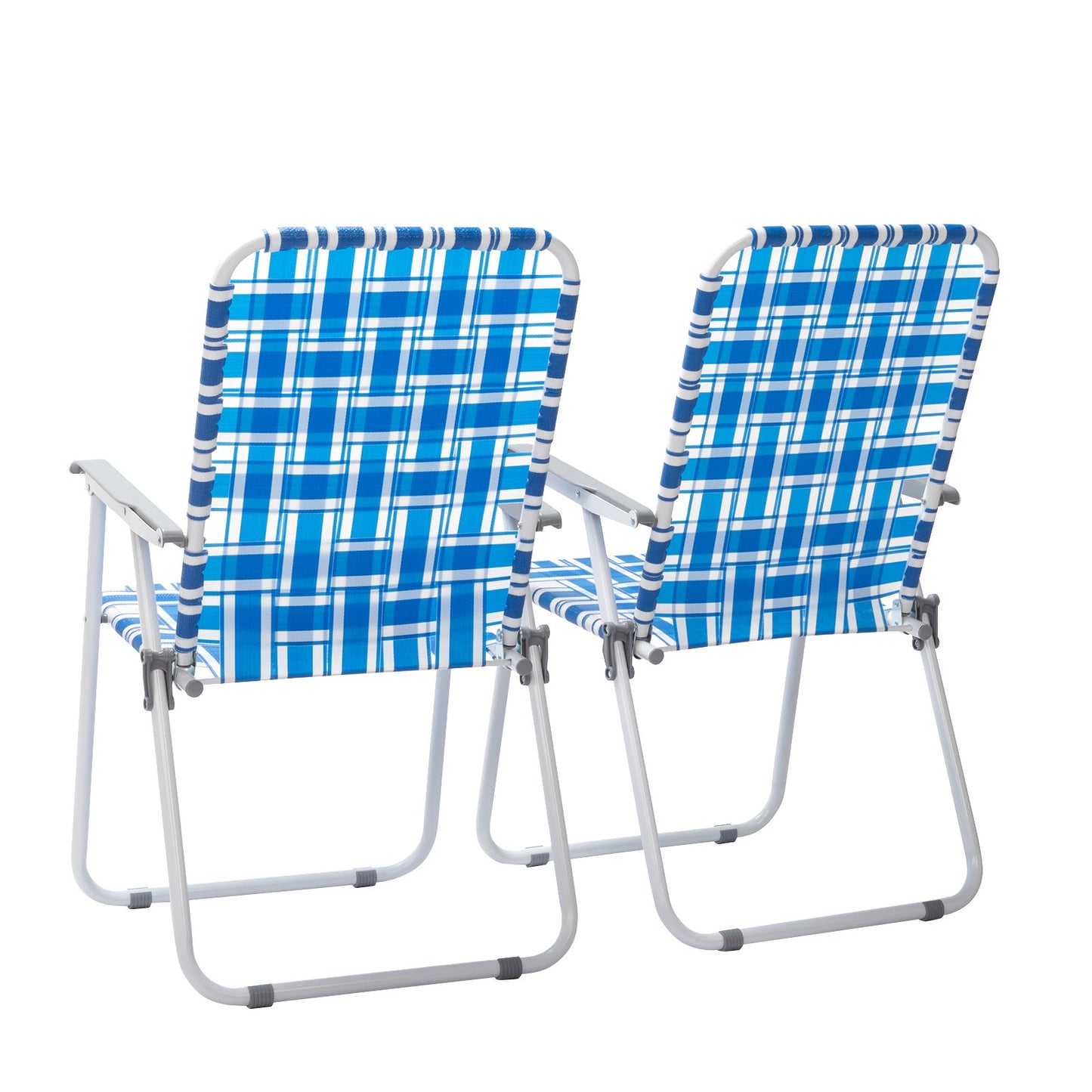 Folding Web Lawn Chair Portable Outdoor Beach Camping Chair-2 Pk
