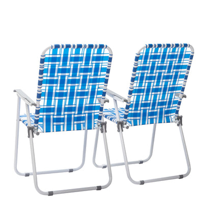 Folding Web Lawn Chair Portable Outdoor Beach Camping Chair-2 Pk