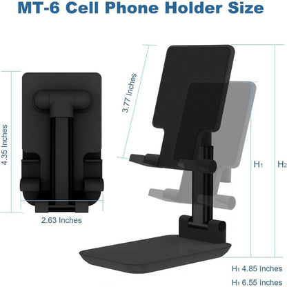 Foldable Stand Phone Tablet Adjustable Height Angle Stand, Black