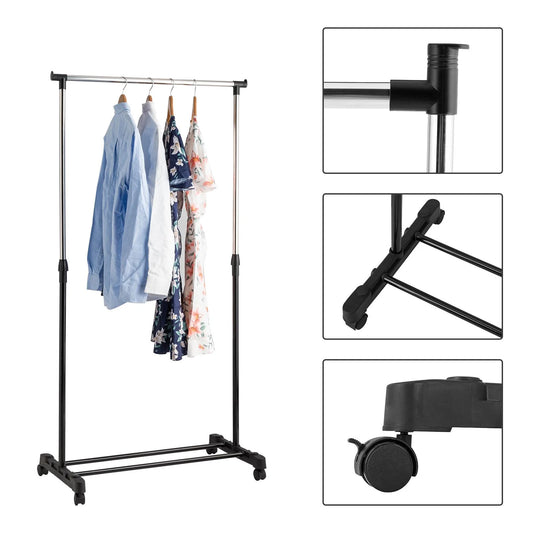 Portable Rolling Rack Single Hanging Garment organizer Hanger
