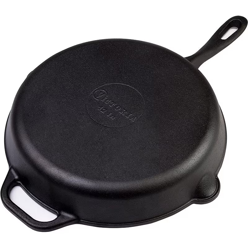 Victoria Cast Iron Skillet Large Frying Cast Iron Pan, 12"