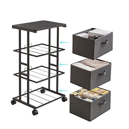 Storage Cart 3-Drawer Modern Organization Office Tower Cart, Grey