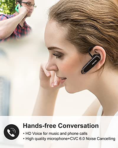 Bluetooth Wireless Handsfree Headset iPhone Android Laptop, 2 Pack
