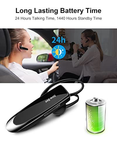 Bluetooth Wireless Handsfree Headset iPhone Android Laptop, 2 Pack