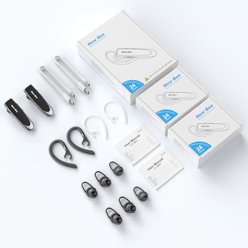 Bluetooth Wireless Handsfree Headset iPhone Android Laptop, 2 Pack