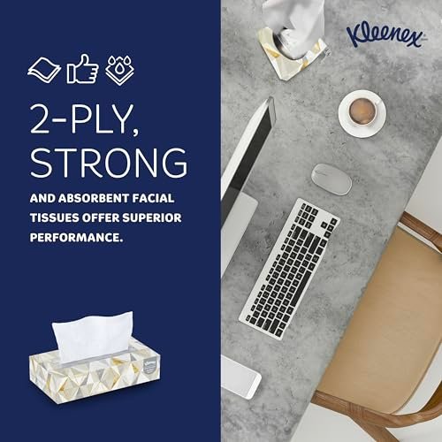 Kleenex 2-Ply Premium 12 Boxes White Facial Tissues, 125 Tissues/Box
