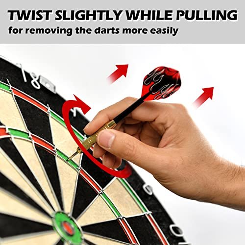 Dartboard W/ Staple-Free Bullseye & 12 Steel Tip Dart Set