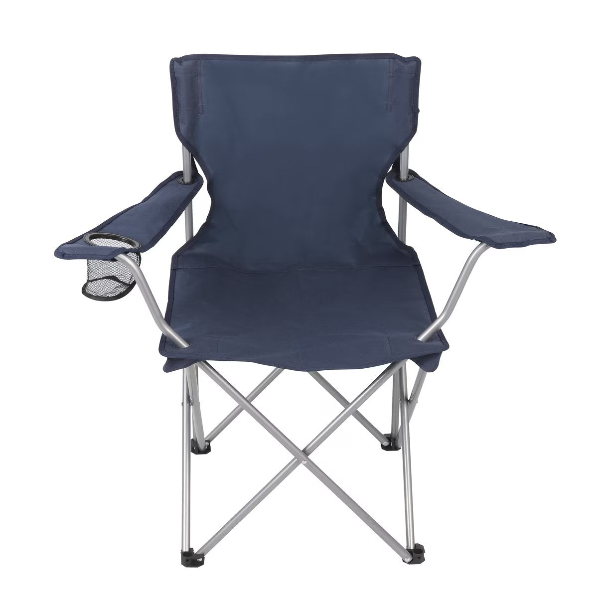 Folding Chair Fishing Beach Outdoor Camping Chair W/ Cup Holder, Blue