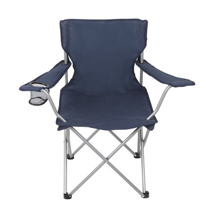 Folding Chair Fishing Beach Outdoor Camping Chair W/ Cup Holder, Blue