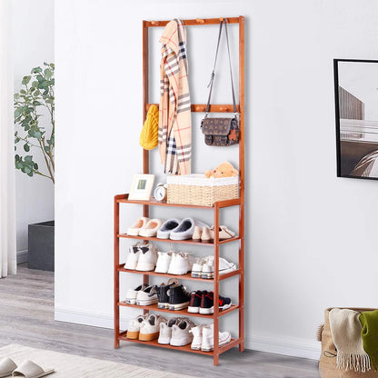 Vintage 3-in-1 Coat Rack and Shoe Bench