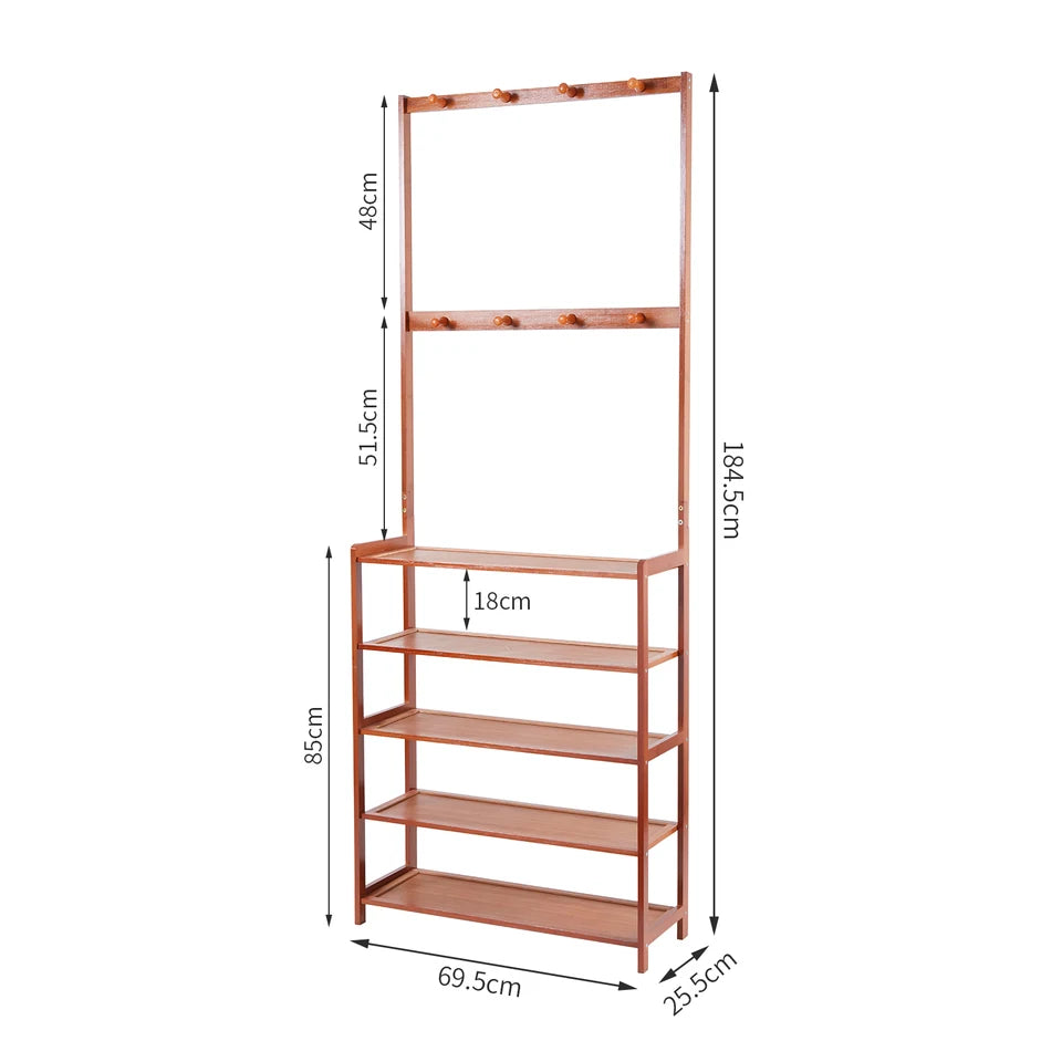 Vintage 3-in-1 Coat Rack and Shoe Bench