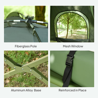 Folding Camping Cots W/Tent Portable 2-Person Camping Combo Set