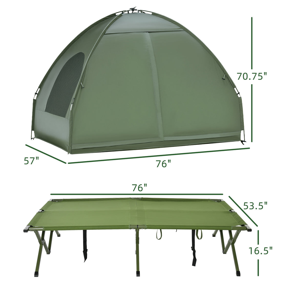 Folding Camping Cots W/Tent Portable 2-Person Camping Combo Set