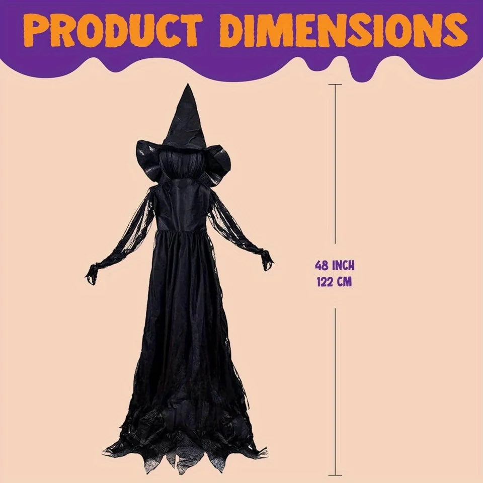 51 Inch Light Up Sound Activated Halloween Witch Decor