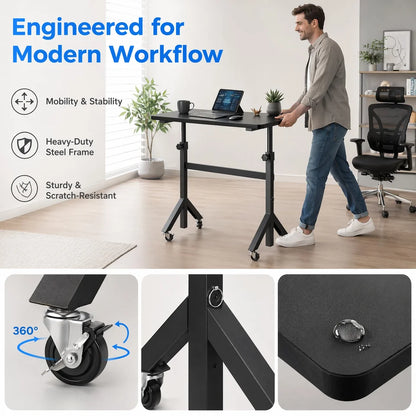Portable Adjustable Standing Desk with Wheels