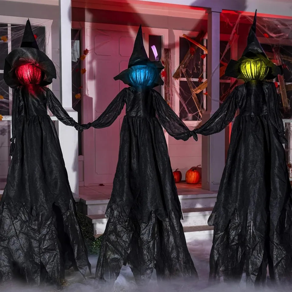 51 Inch Light Up Sound Activated Halloween Witch Decor
