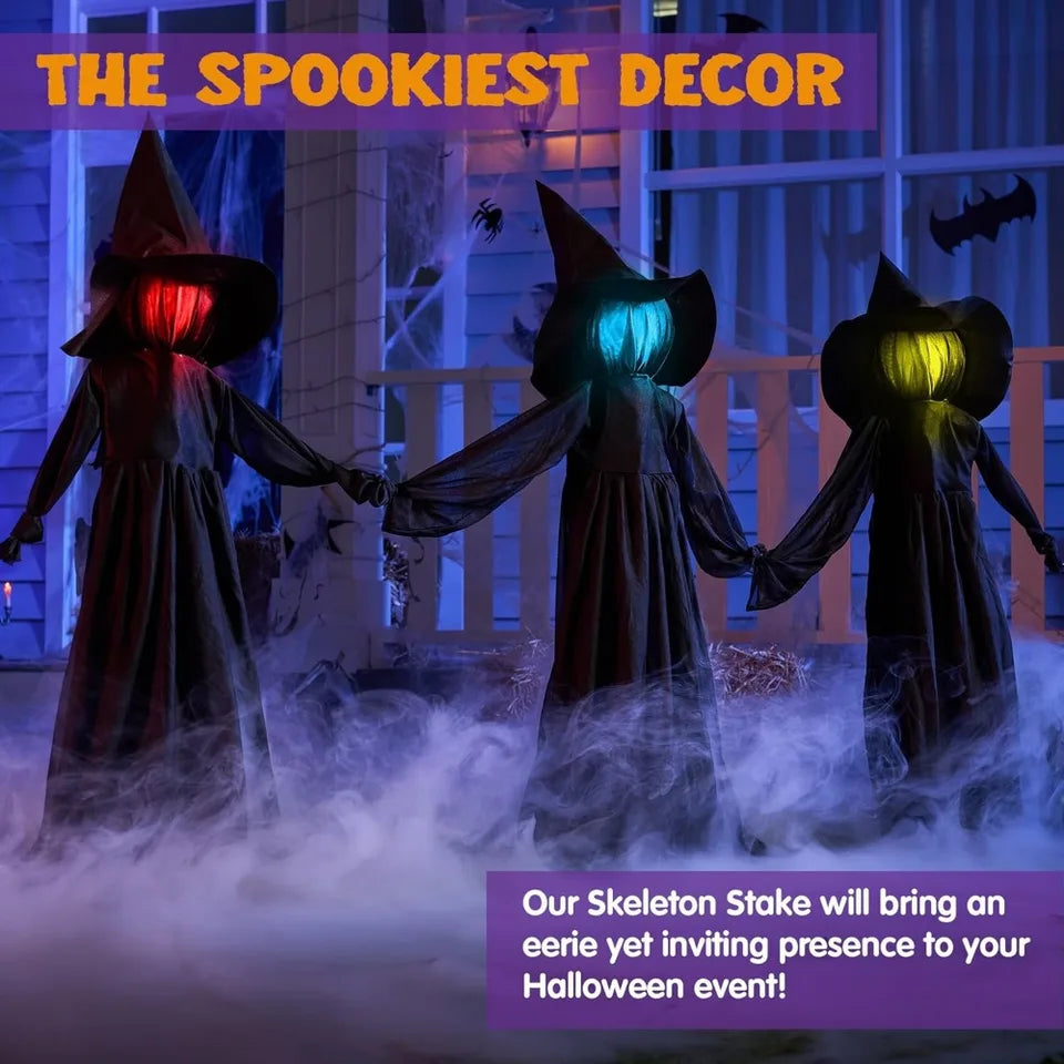 51 Inch Light Up Sound Activated Halloween Witch Decor