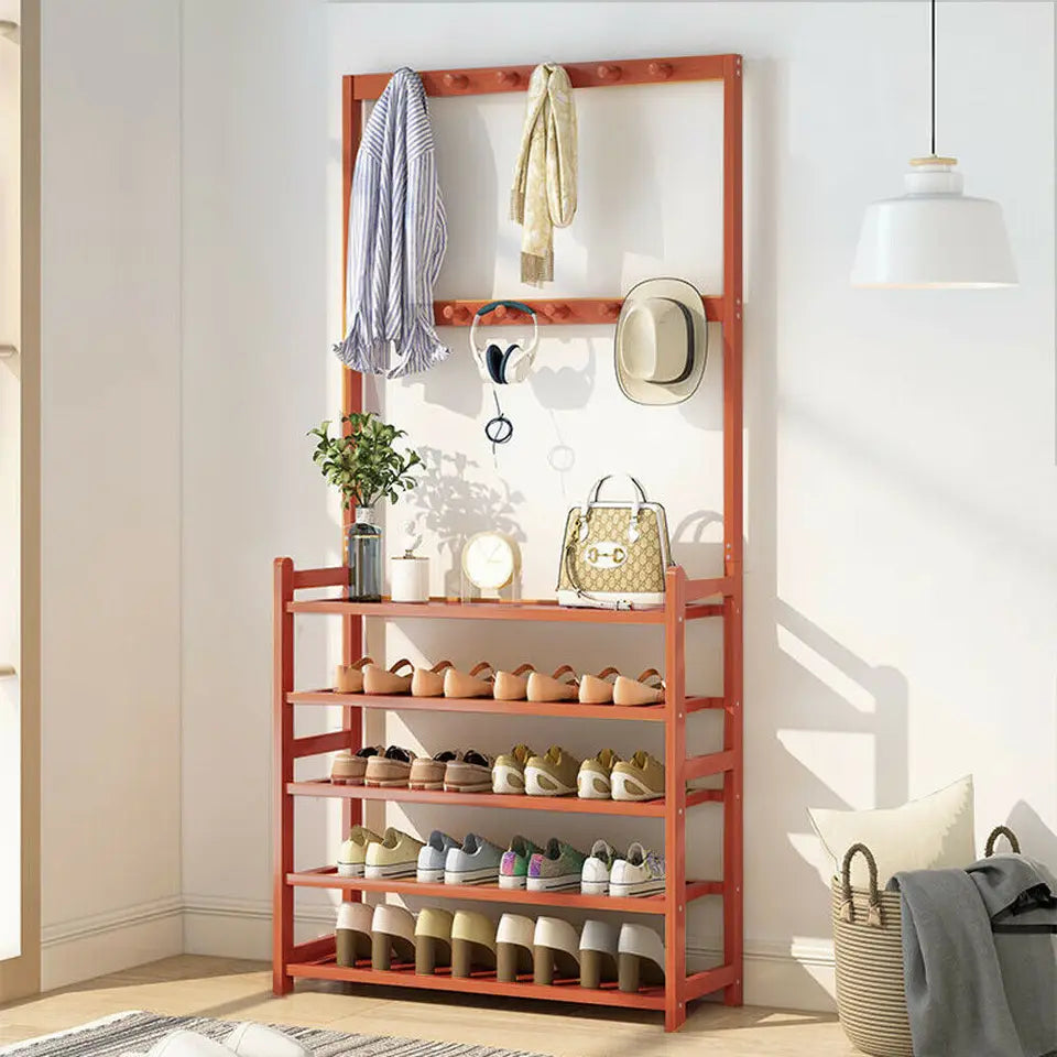 Vintage 3-in-1 Coat Rack and Shoe Bench