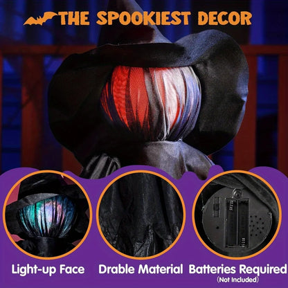 51 Inch Light Up Sound Activated Halloween Witch Decor