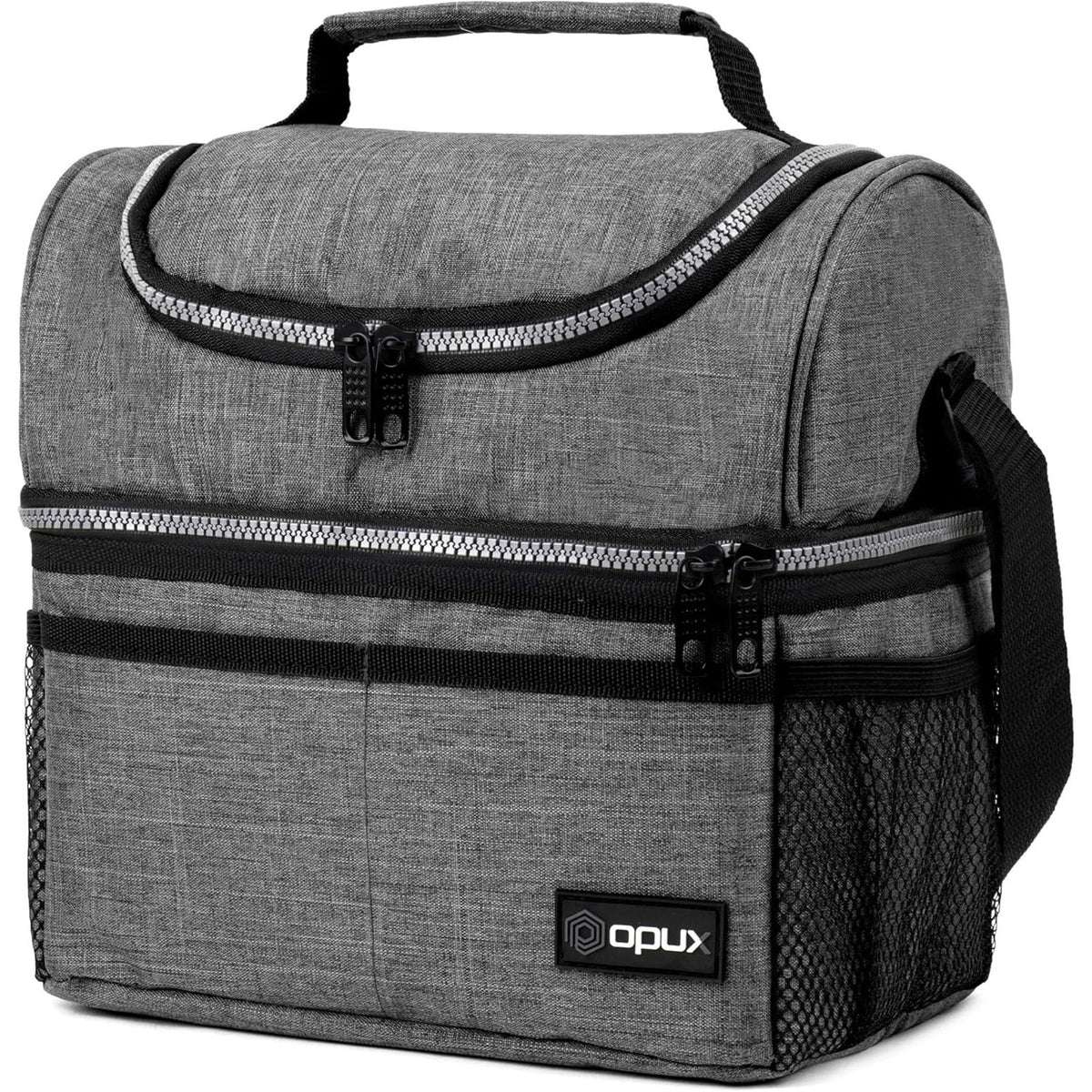 Lunch Box Insulated 10L Dual Compartment Cooler Soft Bag, Gray