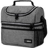 Lunch Box Insulated 10L Dual Compartment Cooler Soft Bag, Gray