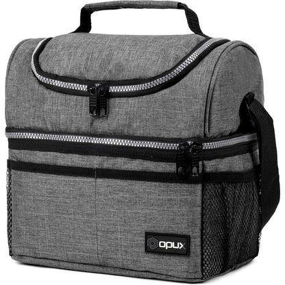 Lunch Box Insulated 10L Dual Compartment Cooler Soft Bag, Gray