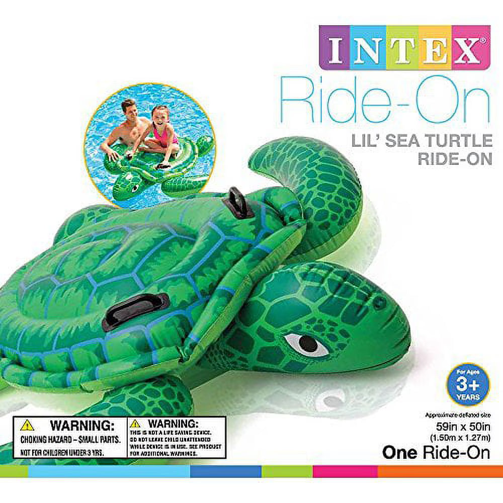 Intex Pool Floating Lil' Sea Turtle Ride-On Pool Float Raft