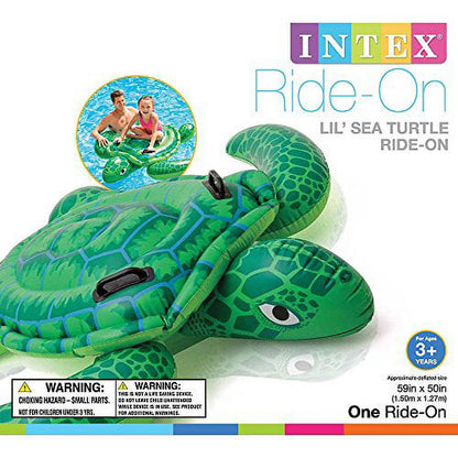 Intex Pool Floating Lil' Sea Turtle Ride-On Pool Float Raft