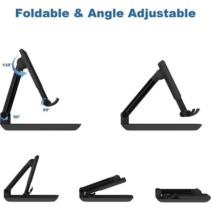 Foldable Stand Phone Tablet Adjustable Height Angle Stand, Black