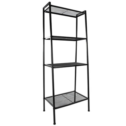 Metal Leaning Ladder Shelf Bookcase Storage Shelves, 4 Tier