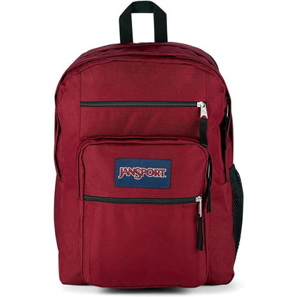 Big Student Backpack Ergonomic Shoulder Strap 5-Compartments, Red