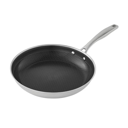 Ceramic Hybrid Fry Pan 3Pcs Set Hexagon Tri-Ply Pan , 8",10"& 12"