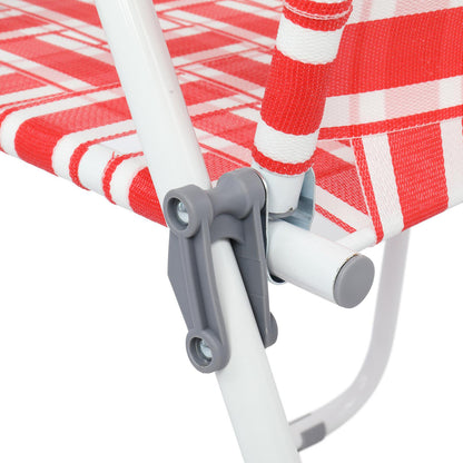 Folding Lawn Chair Portable Beach Red Camping Chair-2 Pack