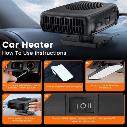 Portable Car Heater 12V Defroster 200W Defogging Car Fan Heater