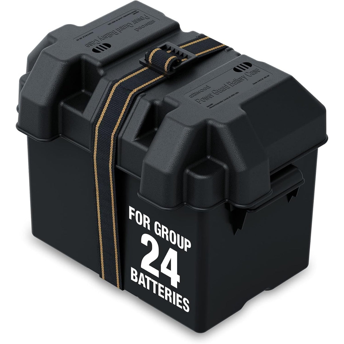 Vented Battery Box Fits Group 24 Series W/Mounting Strap, Black