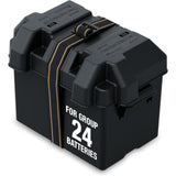 Vented Battery Box Fits Group 24 Series W/Mounting Strap, Black