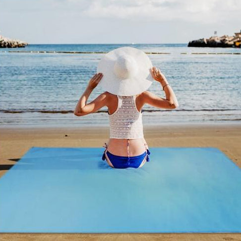 Portable Beach Blanket Sandproof Foldable Camping Rug, 55"x78"