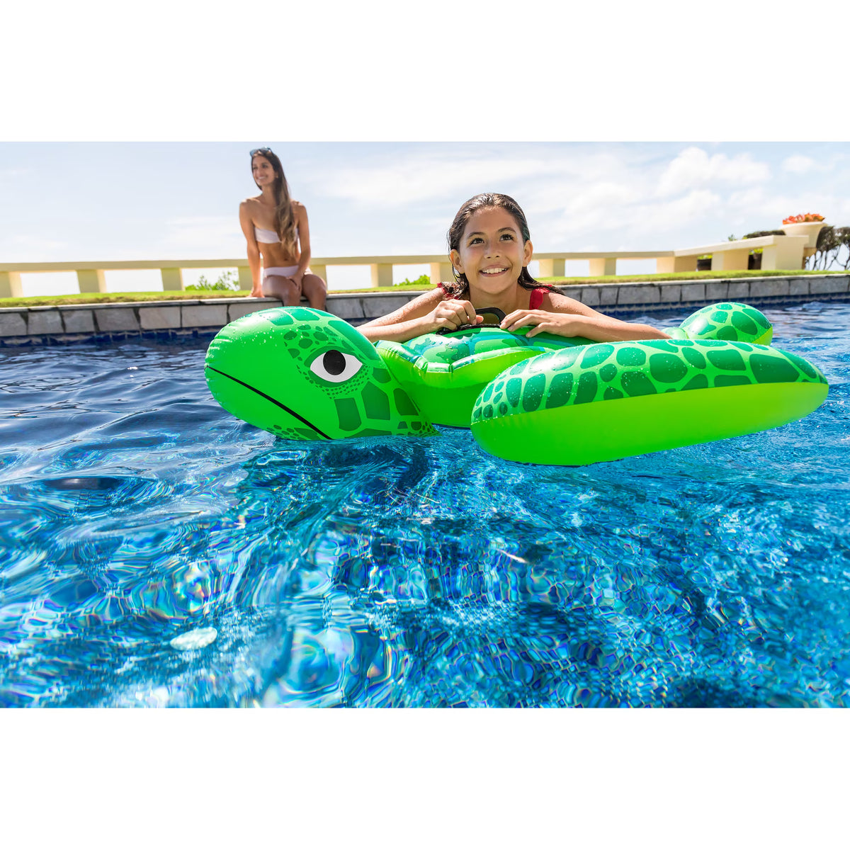 Intex Pool Floating Lil' Sea Turtle Ride-On Pool Float Raft